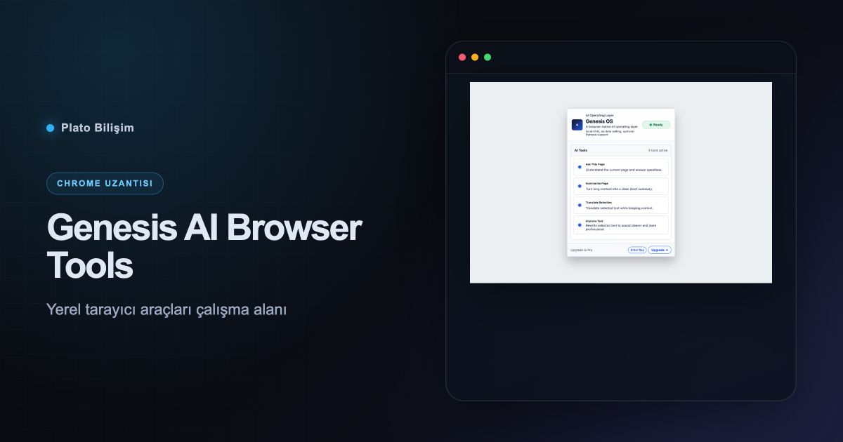 Genesis AI Browser Tools gerçek uzantı arayüzü ve ürün özeti