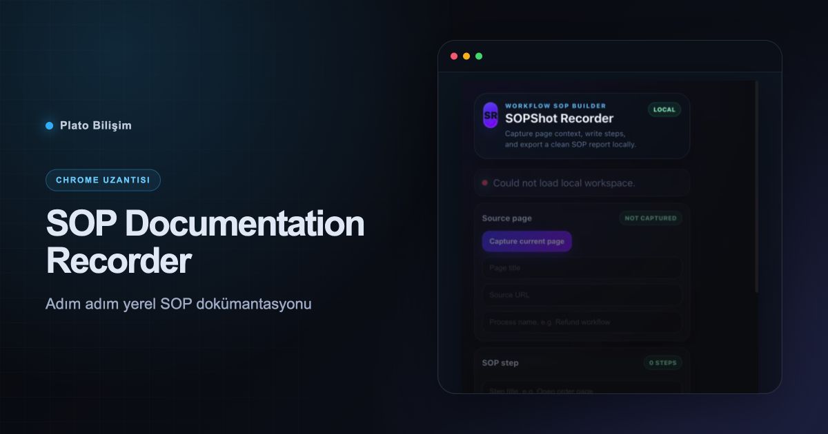 SOP Documentation Recorder gerçek uzantı arayüzü ve ürün özeti