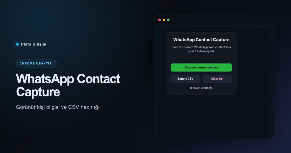 WhatsApp Contact Capture gerçek uzantı arayüzü ve ürün özeti